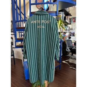Antepost Seoul Green Pinstripe Zip Coat Size S/1 (oversized)